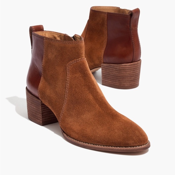 Madewell Asher Bootie Tan suede / leather size 5.5 - Picture 1 of 12